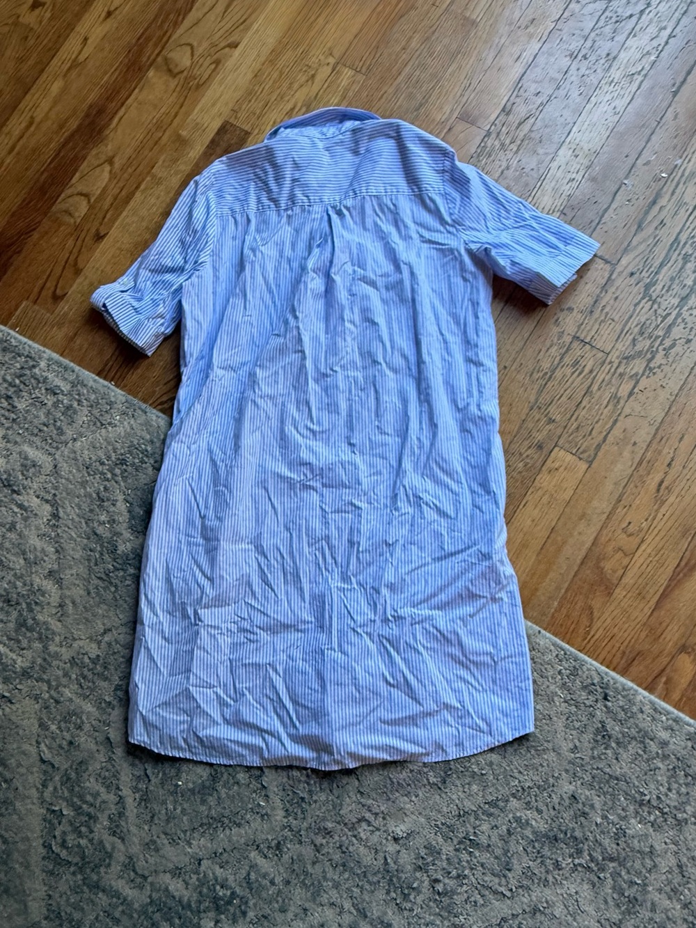 J. Mclaughlin Blue + White Striped Button-Down Shirt Dress sz: Medium - Picture 3 of 3